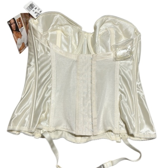 Va Bien NWT Vintage Womens Long Line Bustier Bra Convertible CREAM Corset 36D - Picture 2 of 10